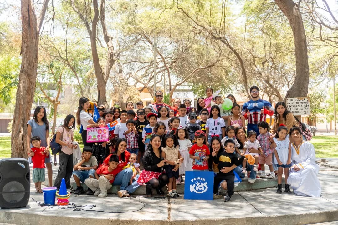 Community gathered outdoors in Peru